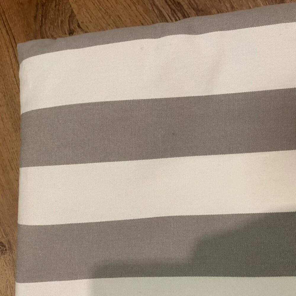 West Elm Gray & Off White Striped Indoor Outdoor Pillow Cover 23.5 x 20